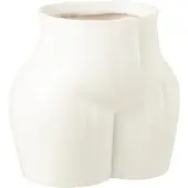 J-Line Vase lady onderkant pewter glanzend wit
