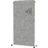 MAUL Verrijdbaar wandsysteem MAULcocoon Akustik, B 1000 x H 1800 mm, donkergrijs oppervlak, wit