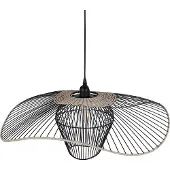 Beliani LUNGA - Hanglamp - Zwart - Rotan