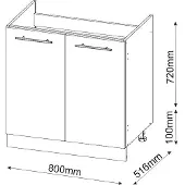 Vicco Wastafelkast Fame-Line Bordeauxrode hoogglans 80 cm zonder werkblad, Model 35556