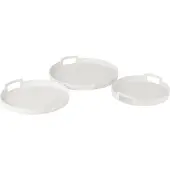 J-Line Set of 3 trays round metal white
