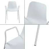 En.casa Eetkamerstoel set van 2 Kankaanpää 80x57,5x52 cm wit