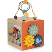Small Foot Design - Houten Activiteitenkubus Motoriekspiraal Dino