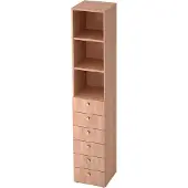 Hammerbacher Combinatiekast TOPAS LINE, 6 dossierhoogtes, legborden + 6 laden, notenhout/notenhout