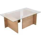 Skye Decor , Vetrino - Honingeik, salontafel, 100% gehard glas, honingeik, 105 x 65 x 40 cm