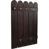 MCW Wandkapstok -N95, kapstokpaneel, paulownia 7 haken 86x60cm ~ bruin