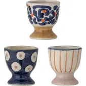 Bloomingville Eviaya eierdop 3-delig Blauw-multi