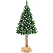 Viking Choice Kunstkerstboom 220 cm Groen - Met Sneeuw en Houten Stam
