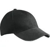 Myrtle beach Volwassenen Unisex 5 Panel Katoenen Broodjesmuts (Zwart/Wit)