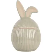 Clayre & Eef Voorraadpot 10x10x16 cm Groen Keramiek