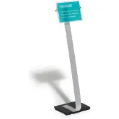 Durable Duurzame Crystal Sign posterstandaard, DIN A4 staand & liggend formaat, in hoogte verstelbaar & draaibaar, 2 folies & instructies, aluminium & acrylglas, metallic zilver