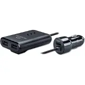 Mobilize Car Charger 3x USB Front and Back Seat 42W Black