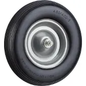 Relaxdays kruiwagenwiel rubber - bolderwagenwiel met as - antilekband stalen velg Zwart-grijs