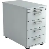 Hjh OFFICE PRO SIGNA SC50 CE - Rolcontainer Grijs Hout met 4 lades Chrome metaal handgreep