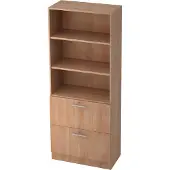 Hjh OFFICE PRO SIGNA G 7300 RE - Walnoot Hoogte van de map | 5 OH Kast met ophangsysteem ( afsluitbaar) Rail handvat (kunststof)