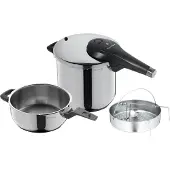 WMF Hogedrukpan PERFECT PREMIUM, set van 2 stuks, 6,5 l/3 l, met inzet,