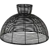 Star Trading Runde Lampenkap Zwart 320 Mm - Lampenkappen Synthetisch Rotan Black - 092-20