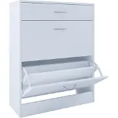 VCM Houten kiepschoenrek Schoenenkast Schoenenkipper 2 kleppen Plank Balia