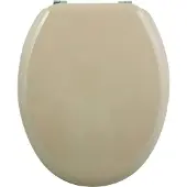 MSV WC-bril en toiletdeksel, MDF-houten kern, kleur "beige". Scharnieren van roestvrij staal - hoogwaardige en stabiele kwaliteit