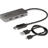 StarTech.com 3-Port MST Hub, DisplayPort naar 3x HDMI, Triple 4K 60Hz HDMI Monitors, DP 1.4 Multi-Monitor Video Adapter, 30cm Ingebouwde Kabel, USB Powered, Enkel Windows