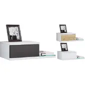 VCM Houten wandlade nachtkastje wandplank lade console nachtkastje Konsila M