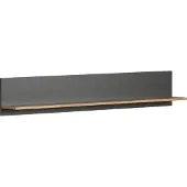 Hioshop Esteban wandkast wandplank grijs, eik decor.