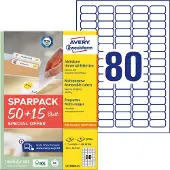 Avery-Zweckform L4732REV-65 Universele etiketten 35.6 x 16.9 mm Papier Wit 65 vellen Weer verwijderbaar Inkjet, Laser (zwart/wit), Laser (kleur), Kopiëren