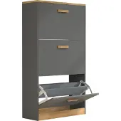 VCM Houten plank Kipper schoenenrek Schoenenkast Schoenenkipper 3 kleppen Halom M