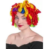 Maskworld Regenboog clown pruik - Carnaval Kostuum Pruik