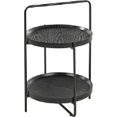 Beliani EVART - Bijzettafel - Zwart - Hout