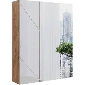 Vicco Irma Badkamerspiegelkast – 60 x 75 cm Wit/eiken