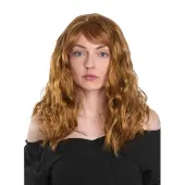 Maskworld Lange Pruik Roodbruin Golvend