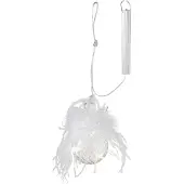 Jline Kerstballen engel+led+pluim glas klaar small