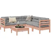 vidaXL 6-delige Loungeset met kussens massief douglas vurenhout