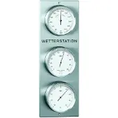 Barigo buiten (en binnen-) weerstation 306 edelstaal-modern-barometer-thermometer-hygrometer -520x180x45 mm - ENGELSE TEKST