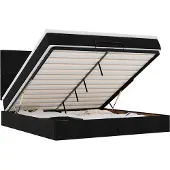 vidaXL Ottoman bed met matras 180x200cm stof zwart