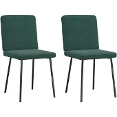 vidaXL Eetkamerstoelen 2 st fluweel donkergroen