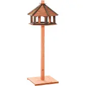PawHut Vogelhuisje houten vogelstandaard met waterbestendig dak vogelvoederhuis D10-059