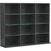 VCM ZilasL wandkast 12 planken antraciet.