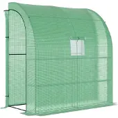 Outsunny Kas beplanting huis voor jonge planten kweek tuin buiten PVC stalen buizen steiger met ramen en deuren zaad zaden ontkiemen planten kweken trek folie transparant bescherming tegen regenwater