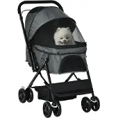 PawHut Hondenbuggy Met Beveiligingstouw - Grijs