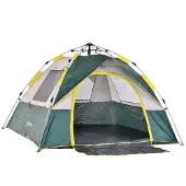 Outsunny Tent voor 3-4 personen, kampeertent met haringen, koepeltent, polyester, groen A20-133