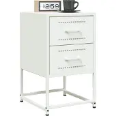 vidaXL Nachtkastjes 2 st 36x39x60,5 cm staal wit