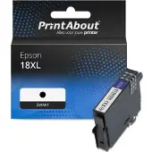 PrintAbout Inktcartridge 18XL (C13T18114012) Zwart Hoge capaciteit geschikt voor Epson