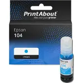 PrintAbout Inktcartridge 104 (C13T00P240) Cyaan geschikt voor Epson