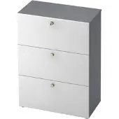 Hammerbacher TOPAS LINE archiefkast, 3 dossierhoogtes, met volledig uittrekbare lade, grafiet/wit