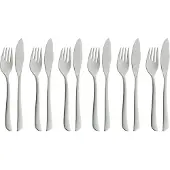 WMF Visbestek Vismes Vork 12st Virginia roestvrij staal 18/10 mat, Bestek, Zilver