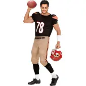 Widmann American Footballer kostuum | 78 stoer outfit (bruin en beige, S)