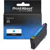 PrintAbout Inktcartridge 35 (C13T35824010) Cyaan geschikt voor Epson