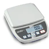 Kern Laboratoriumweegschaal EMS 12K0.1, afleesbaarheid 0,1 g, weegvermogen 12 kg, groot LC-display, B 200 x D 280 x H 65 mm, kunststof, wit